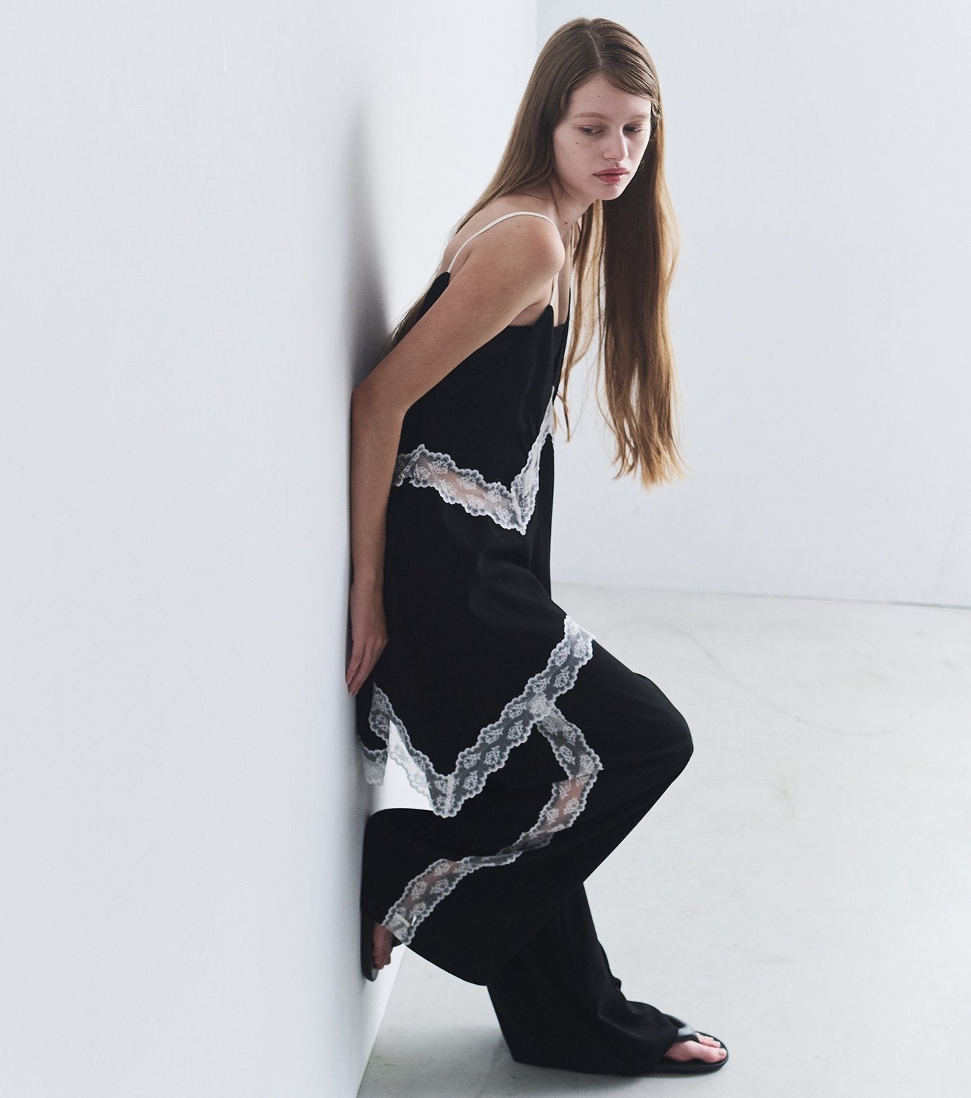 Side Lace-Trim Jogger Pants