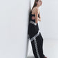 Side Lace-Trim Jogger Pants