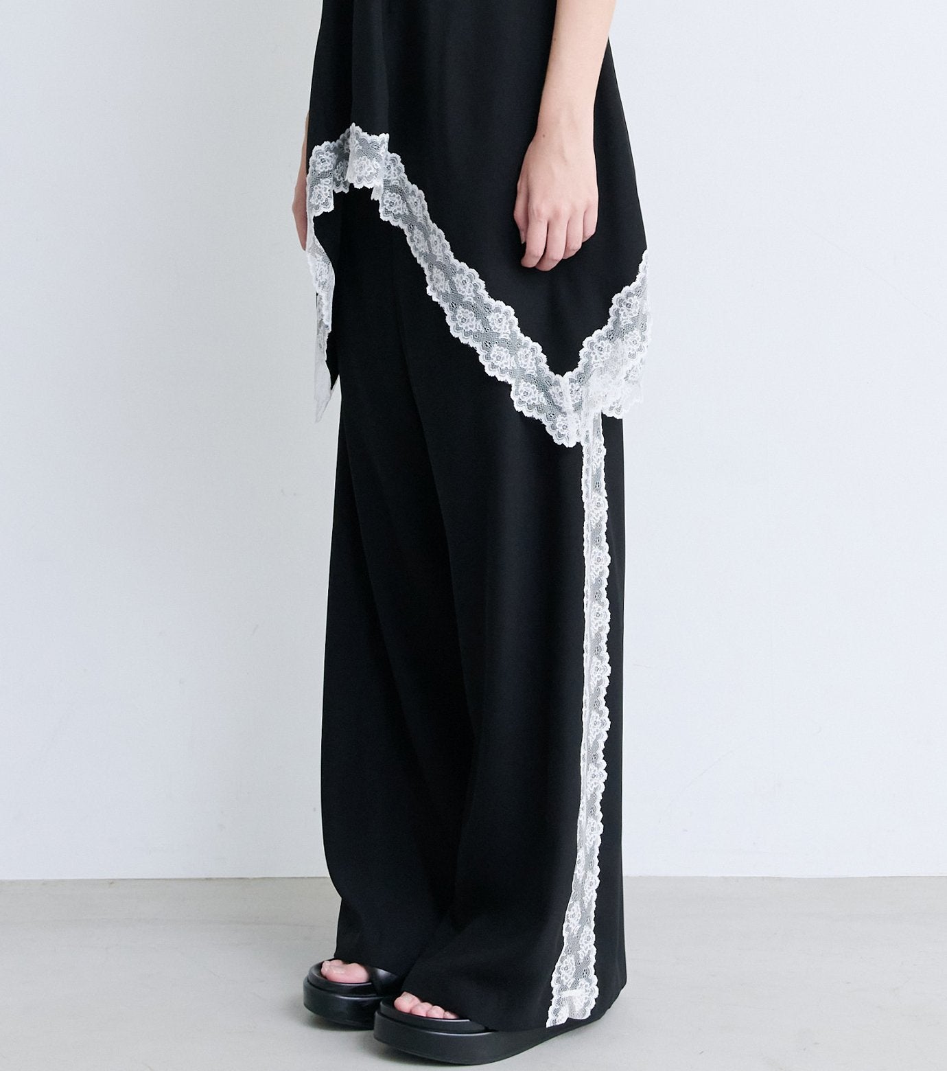 Side Lace-Trim Jogger Pants