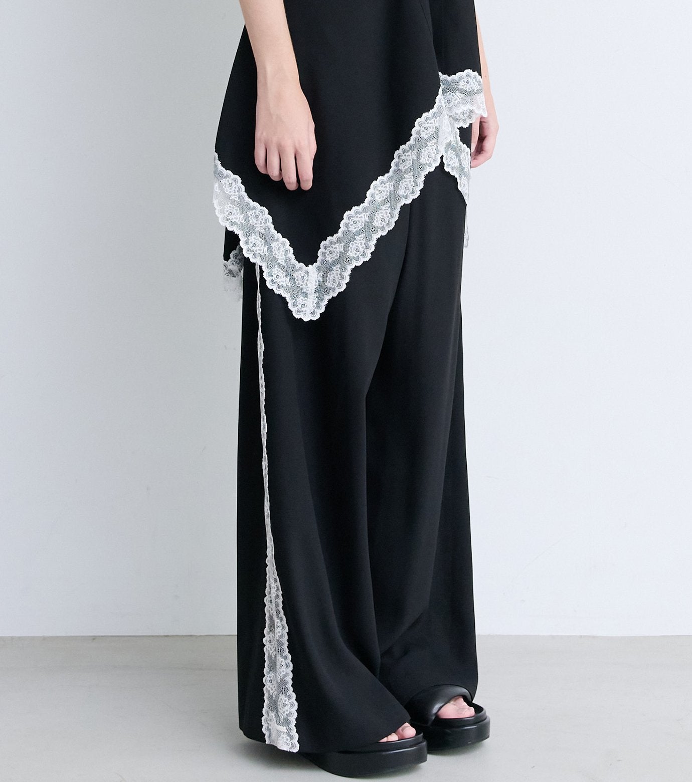 Side Lace-Trim Jogger Pants
