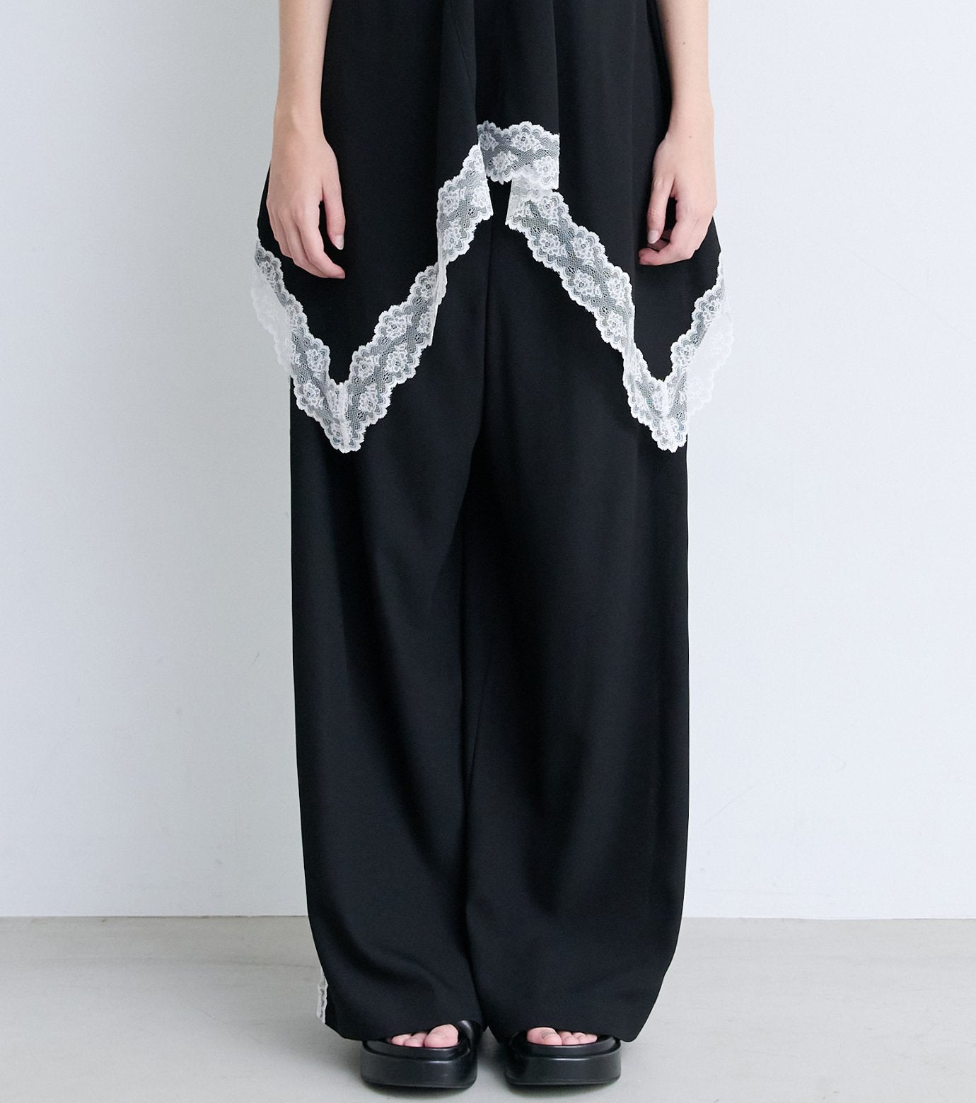Side Lace-Trim Jogger Pants