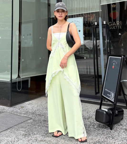 Side Lace-Trim Jogger Pants