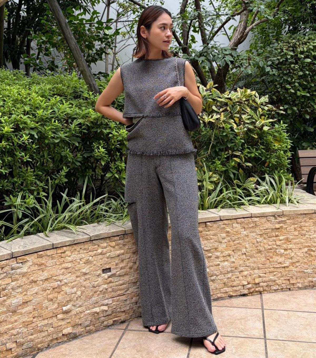 Tweed V-Waist Pants