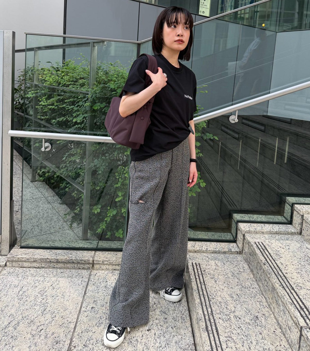 Tweed V-Waist Pants