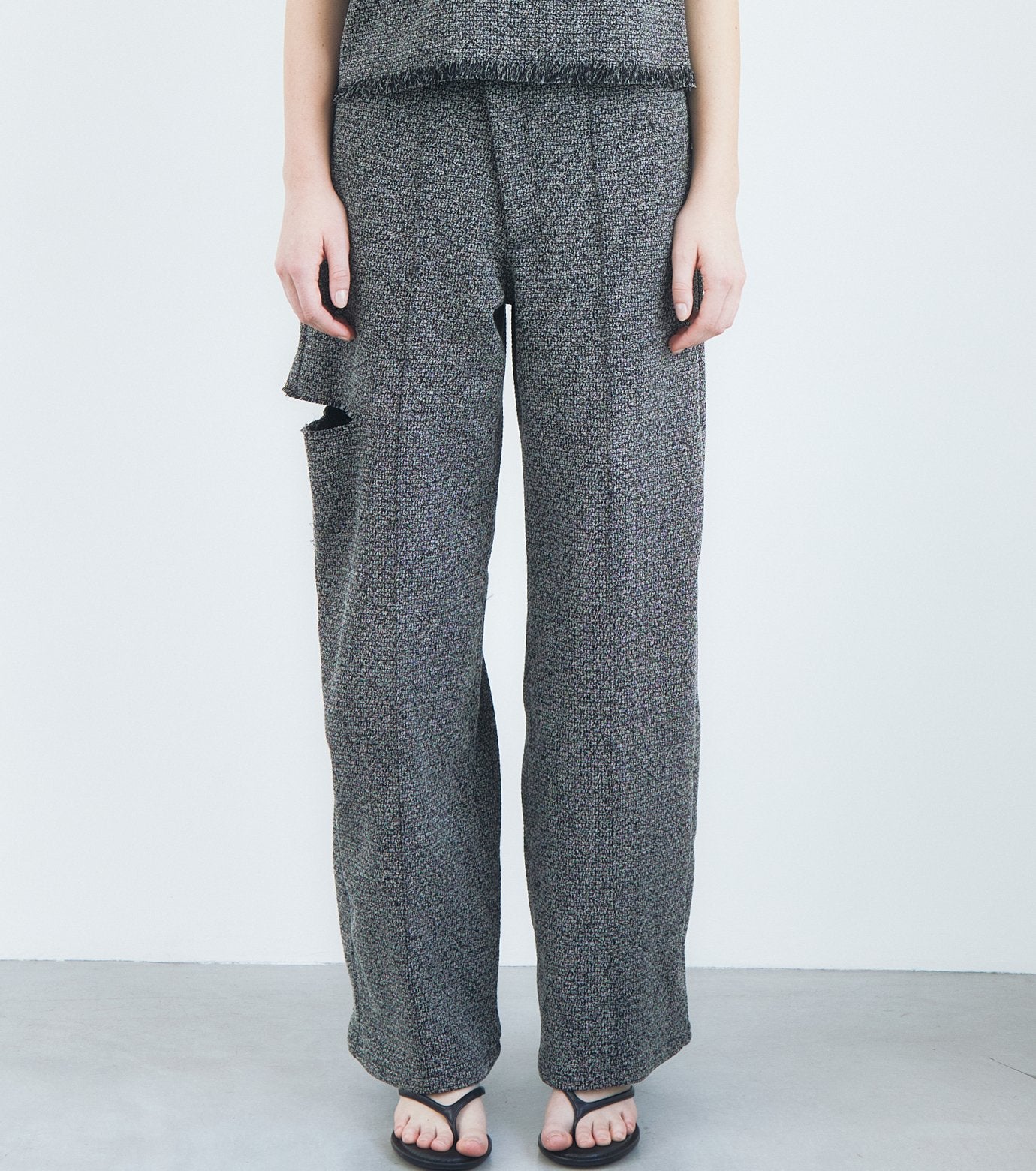 Tweed V-Waist Pants