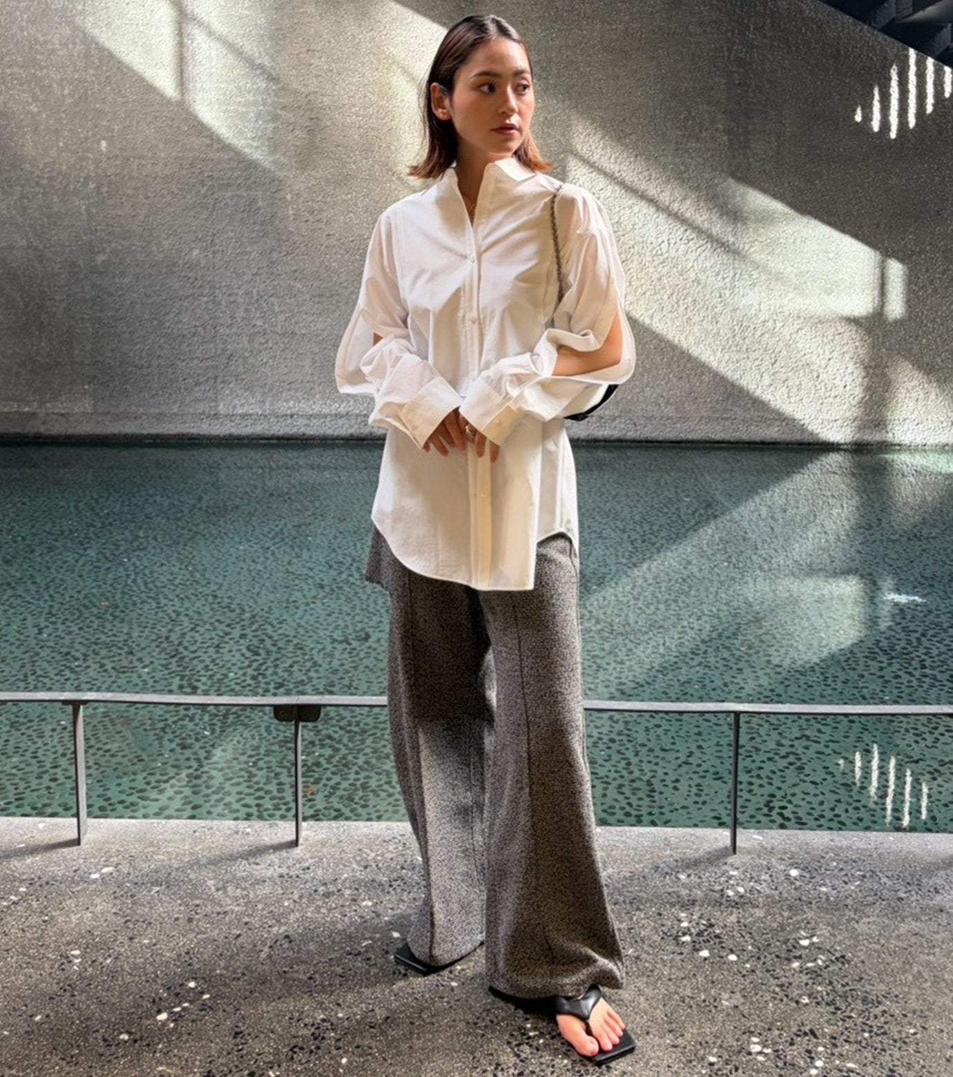 Tweed V-Waist Pants