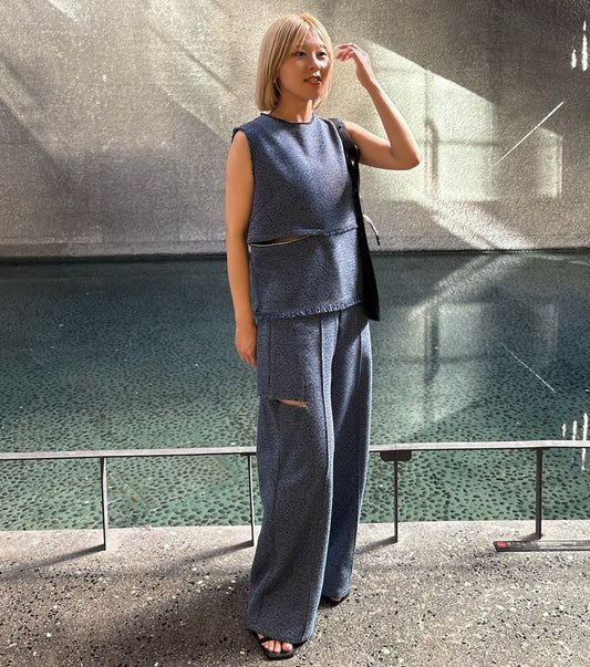 Tweed V-Waist Pants