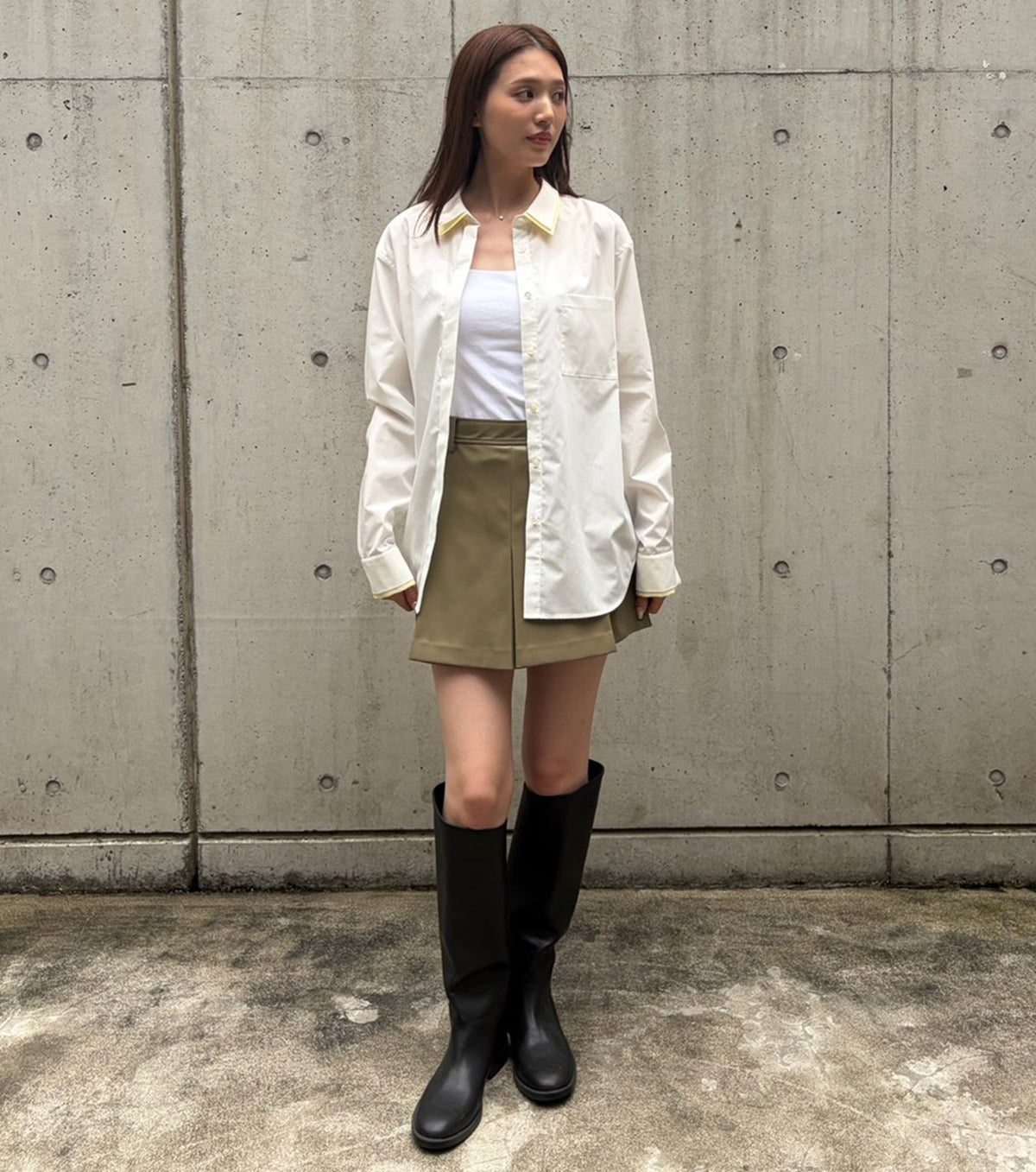 Faux Leather Tucked Shorts