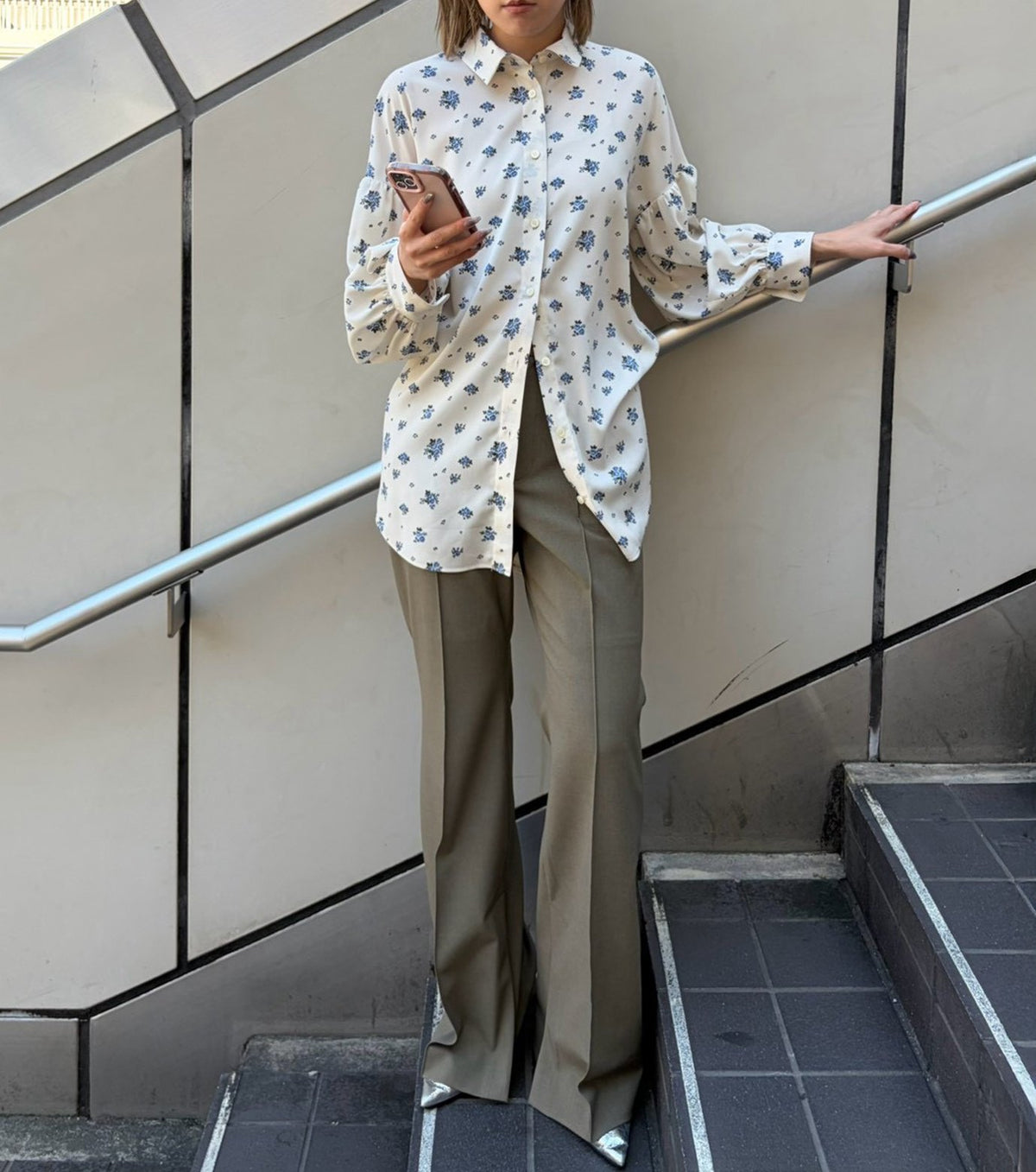 Button Hem Trousers