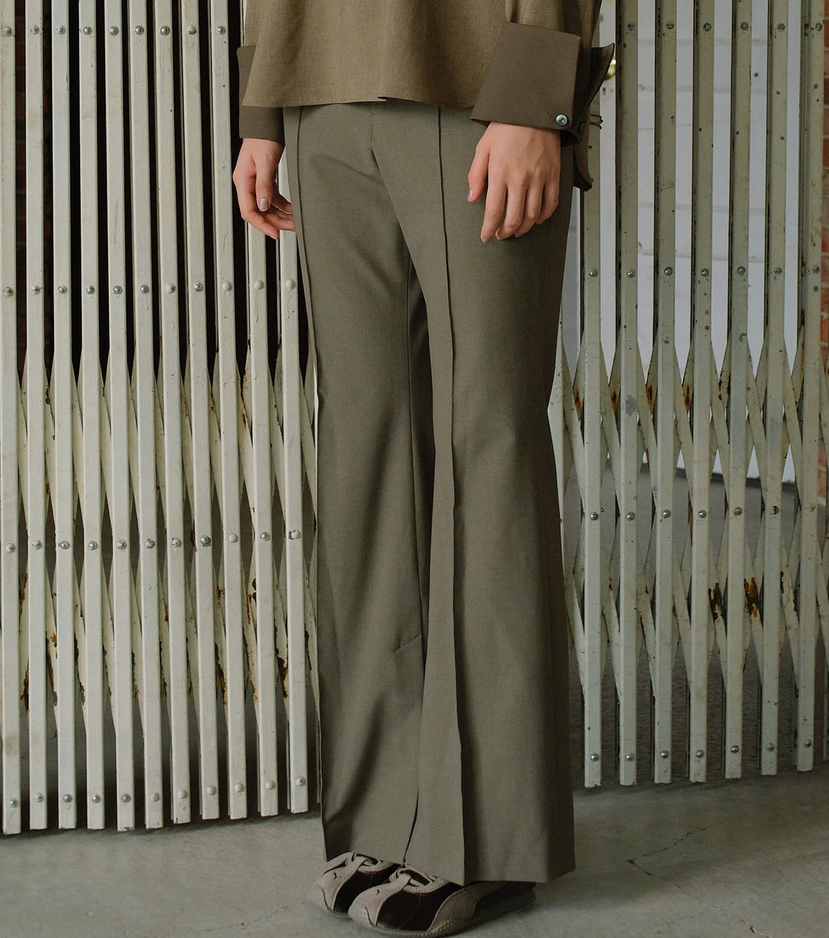 Button Hem Trousers