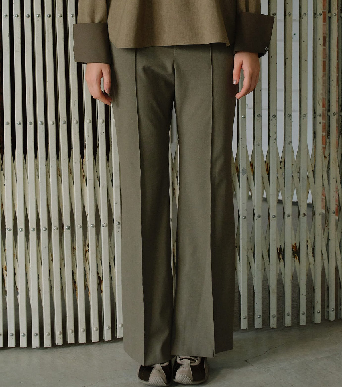 Button Hem Trousers