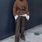Gunclub Check Button Hem Trousers