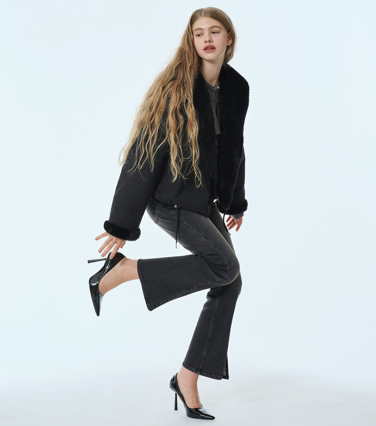 Split Hem Skinny Jeans