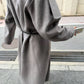 Draped Shawl Collar Coat