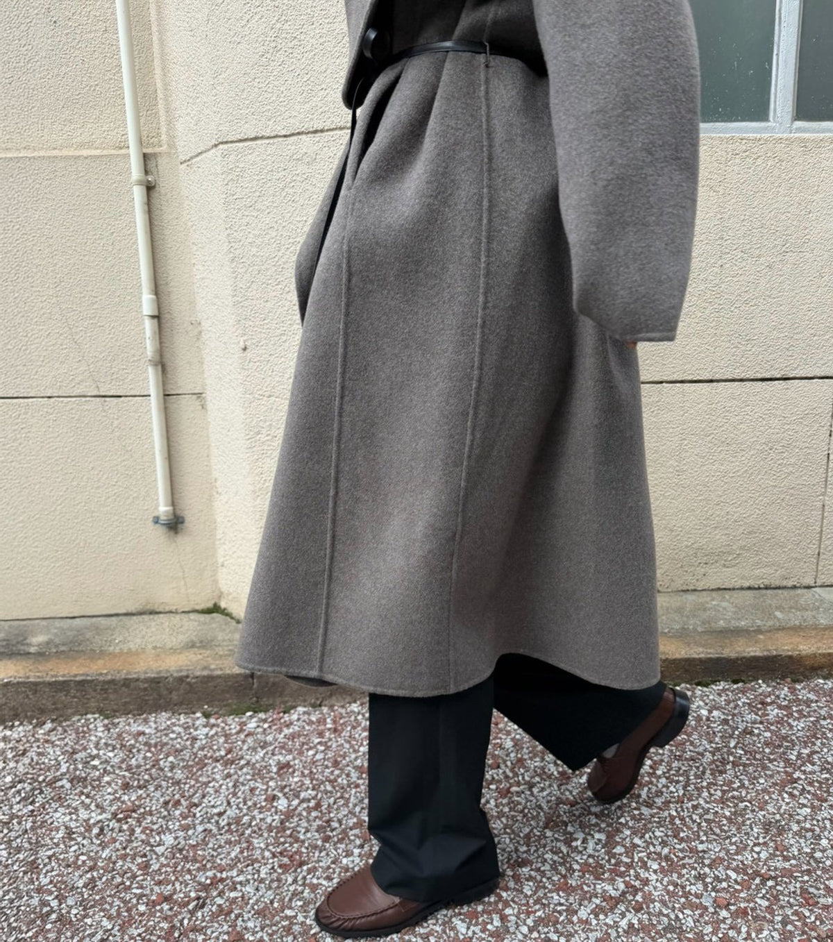 Draped Shawl Collar Coat