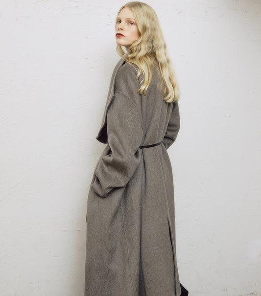 Draped Shawl Collar Coat