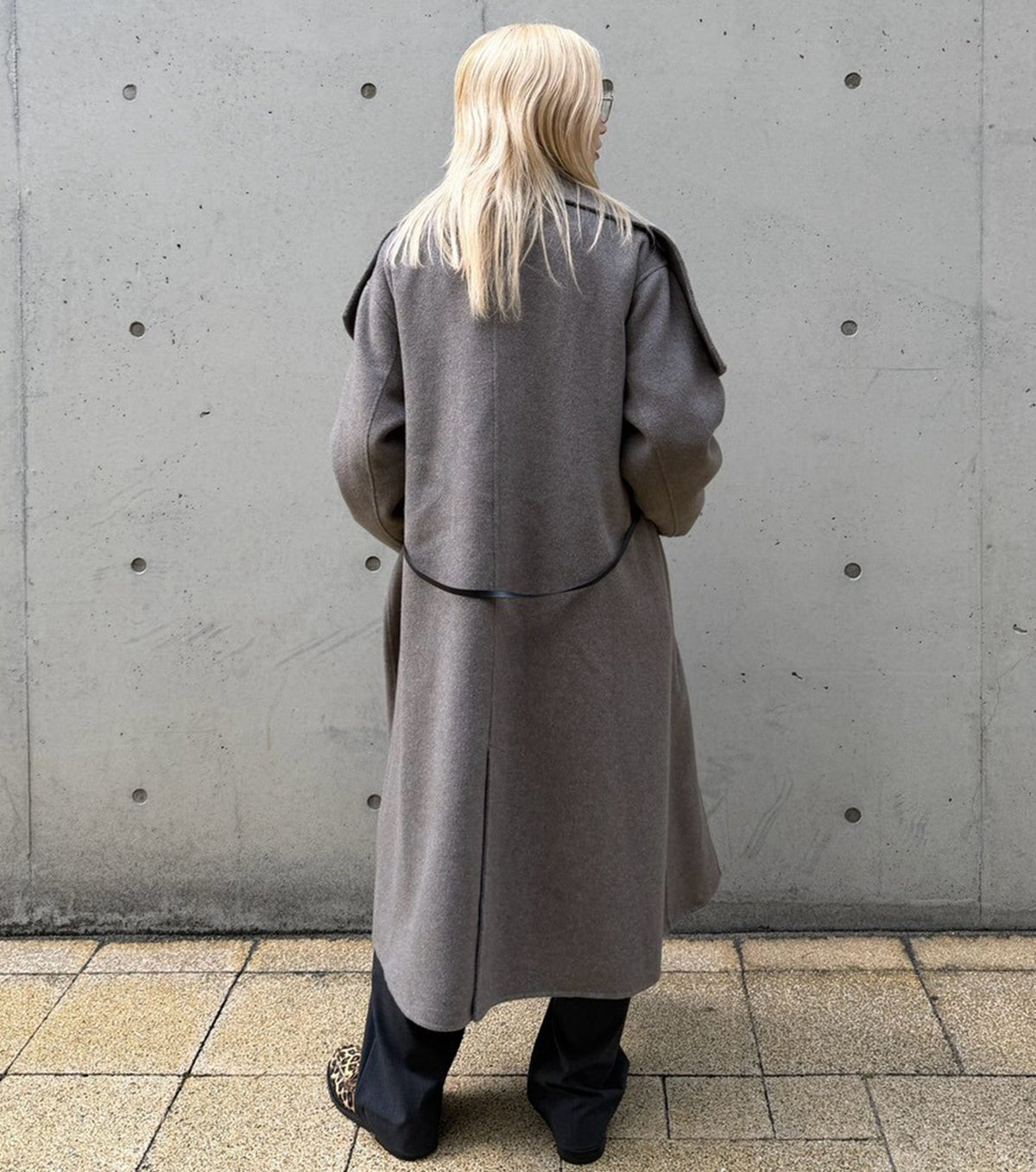 Draped Shawl Collar Coat