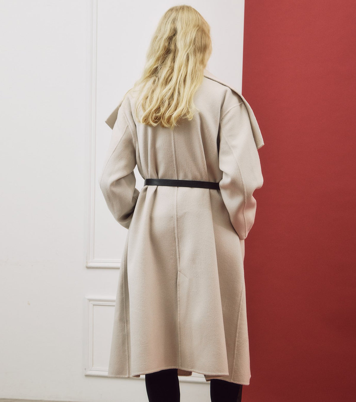 Draped Shawl Collar Coat