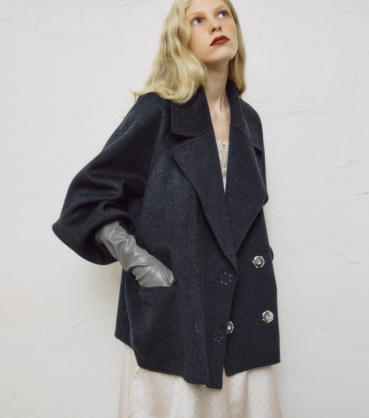 Double-Face Cropped Peacoat