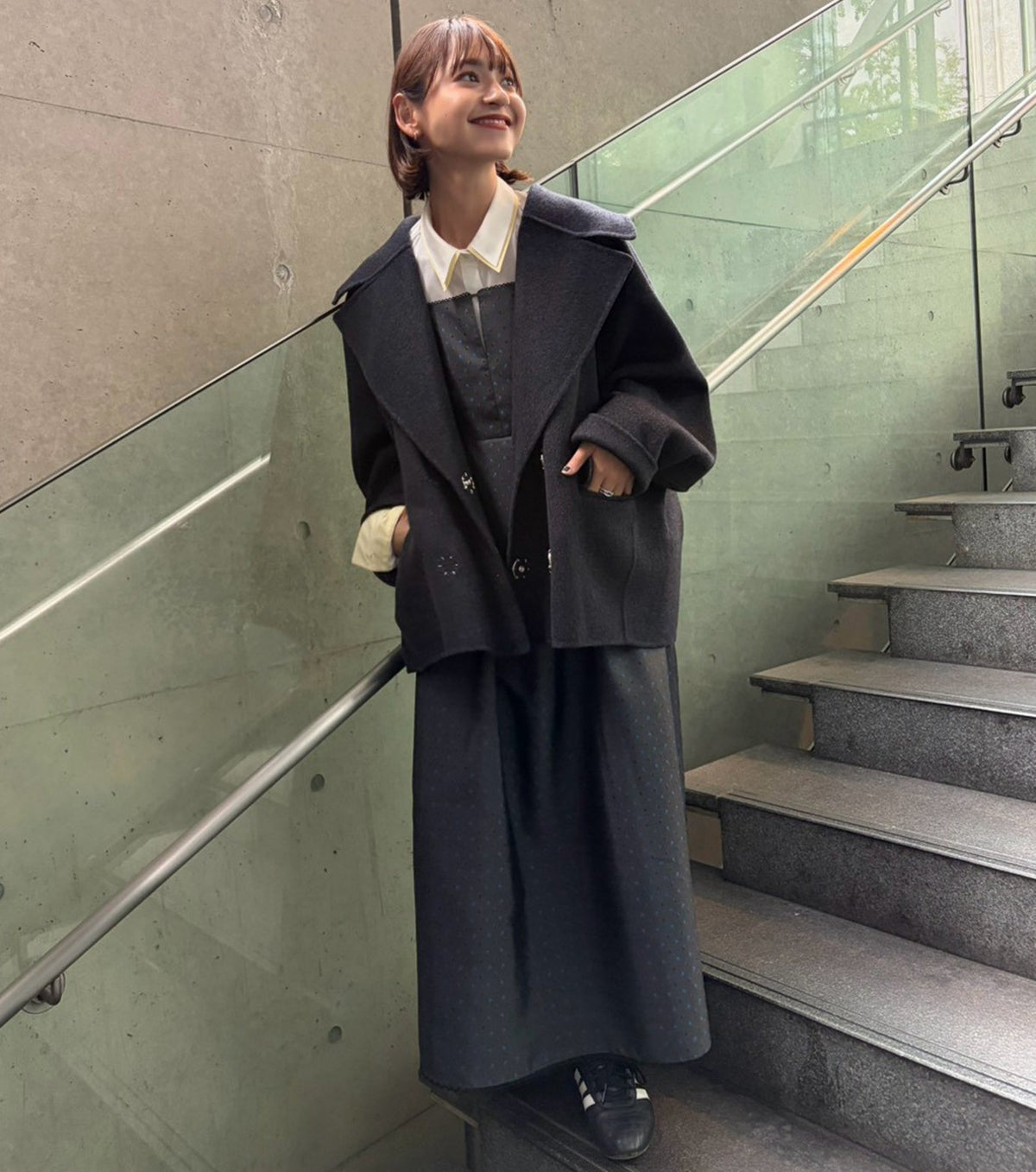 Double-Face Cropped Peacoat