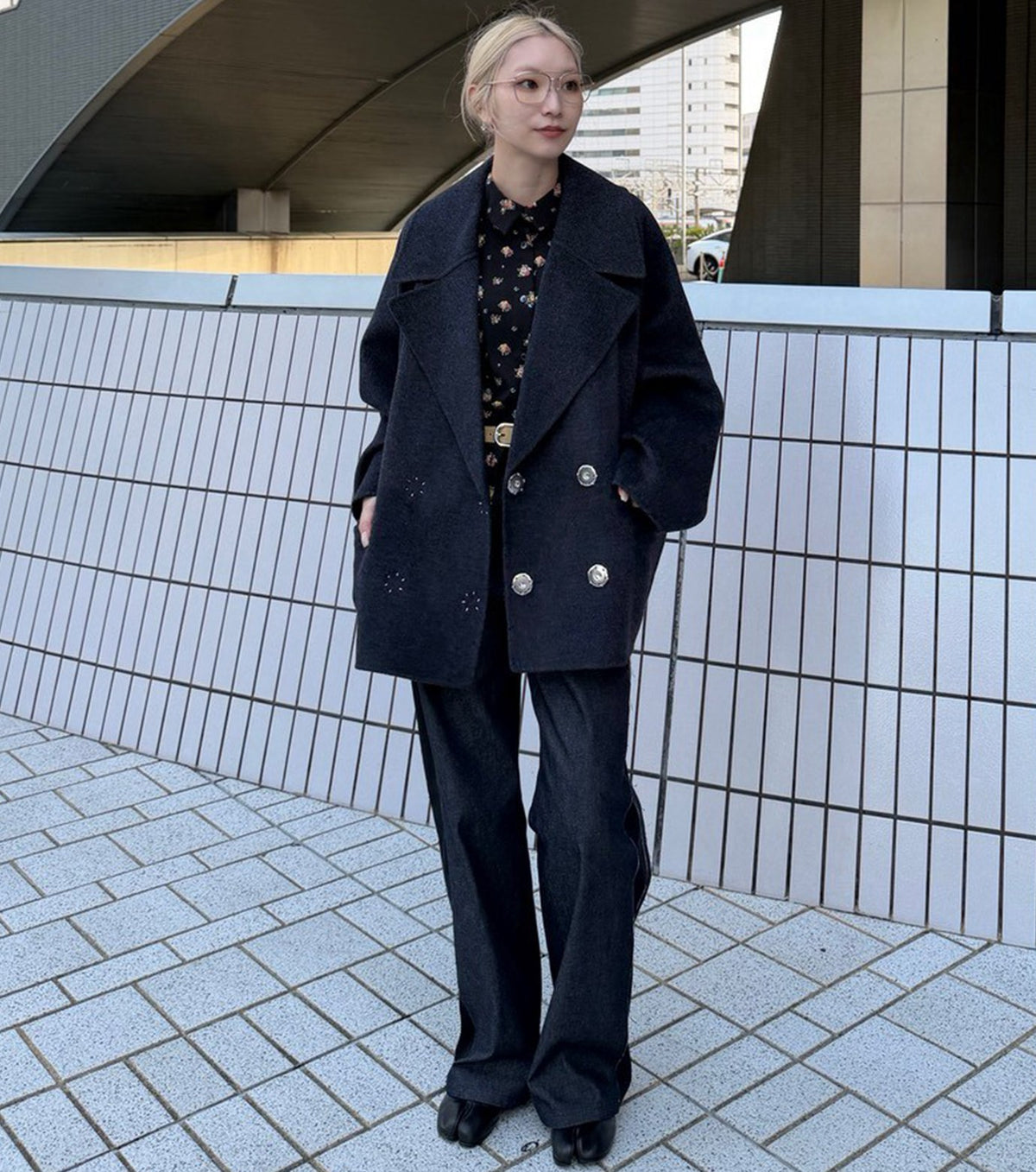 Double-Face Cropped Peacoat