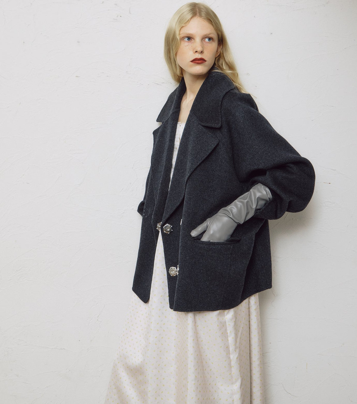 Double-Face Cropped Peacoat