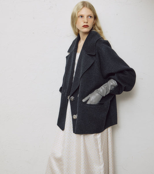 Double-Face Cropped Peacoat
