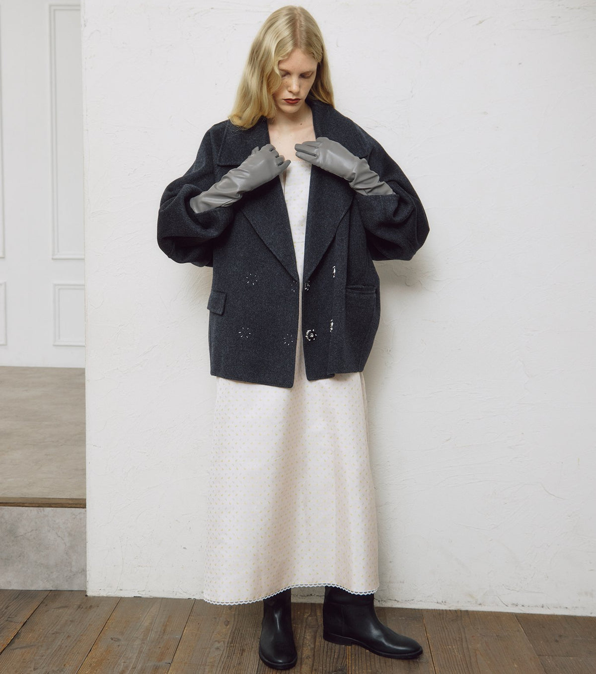 Double-Face Cropped Peacoat