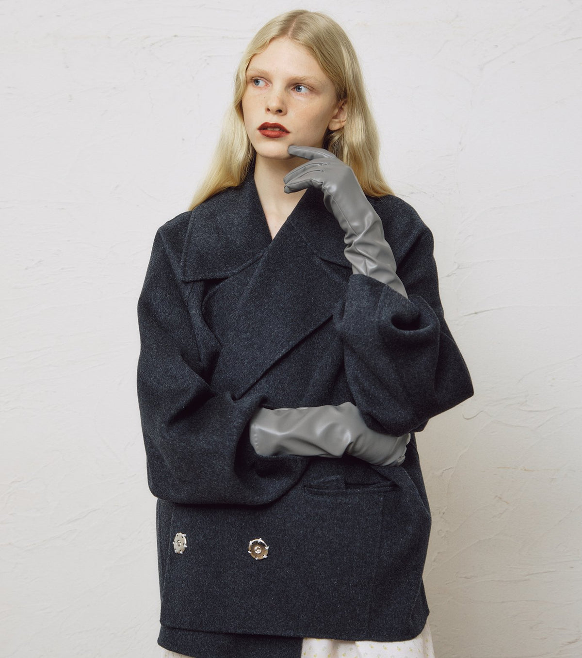 Double-Face Cropped Peacoat