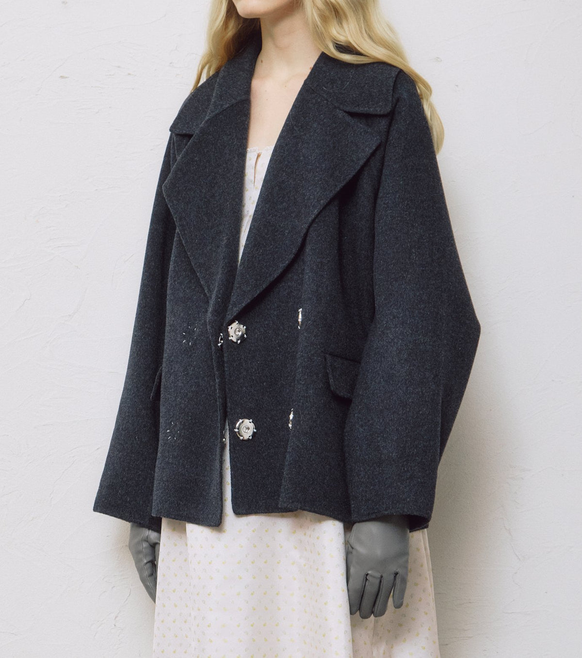 Double-Face Cropped Peacoat