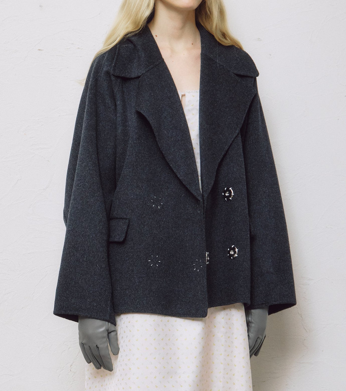 Double-Face Cropped Peacoat