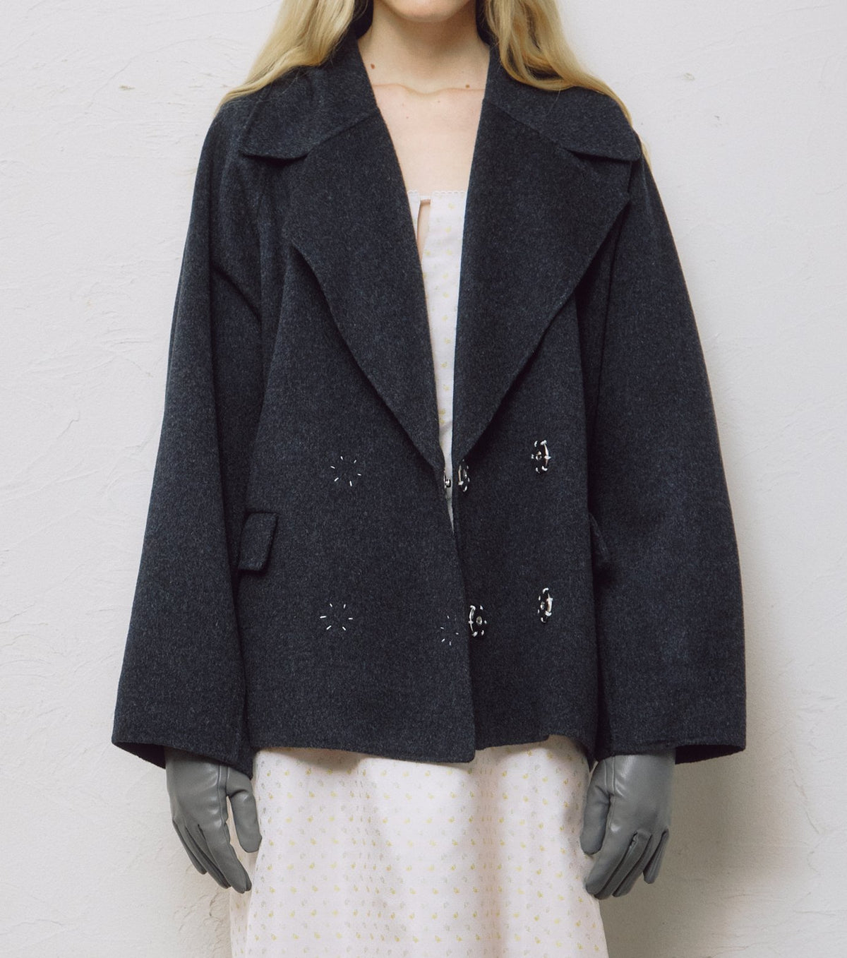 Double-Face Cropped Peacoat