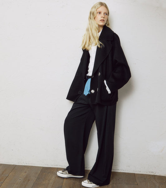 Double-Face Cropped Peacoat
