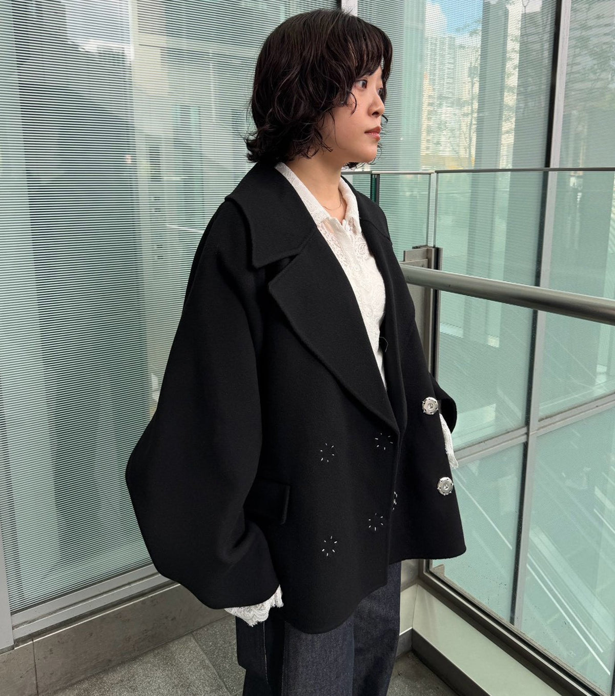 Double-Face Cropped Peacoat