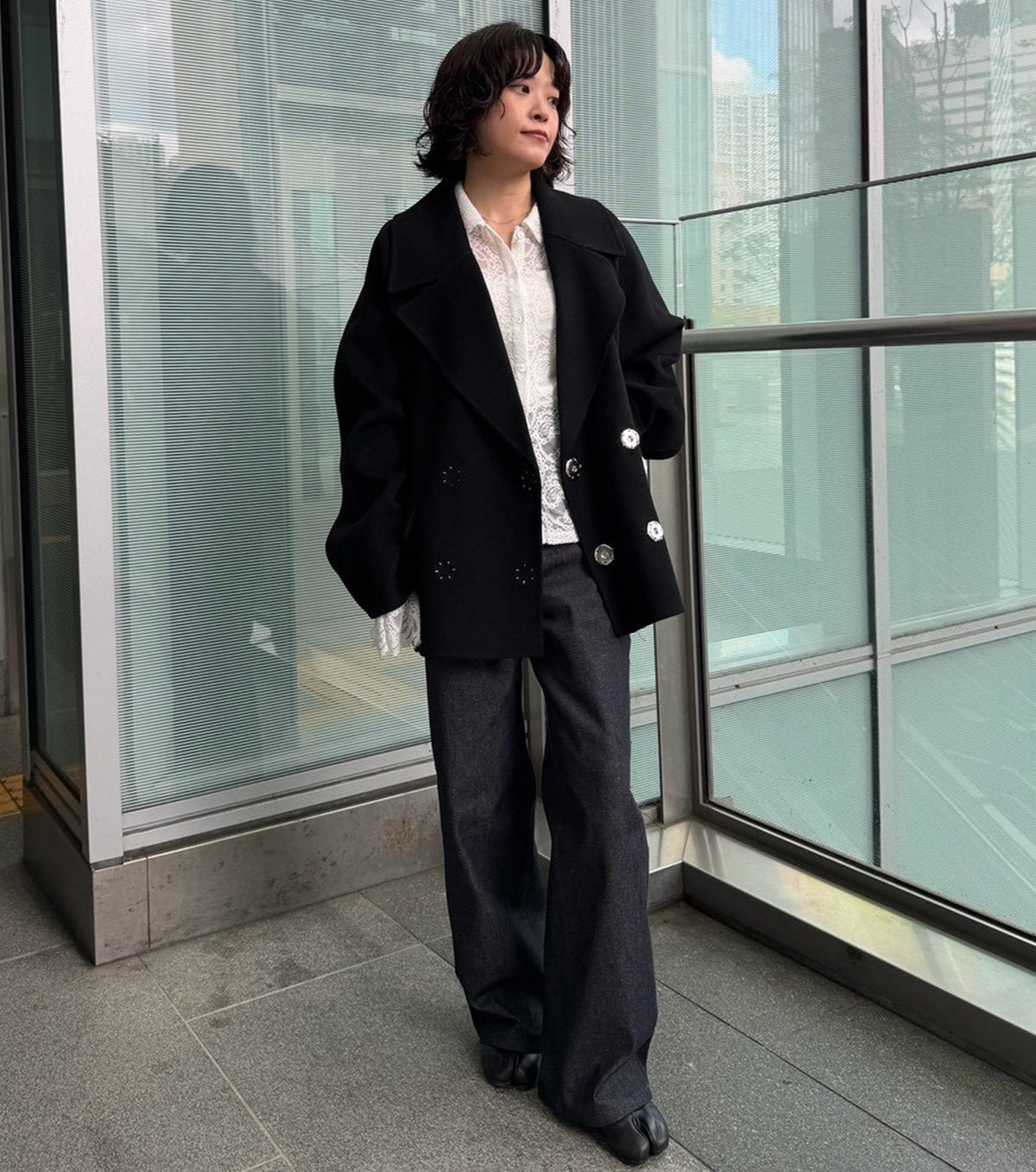 Double-Face Cropped Peacoat