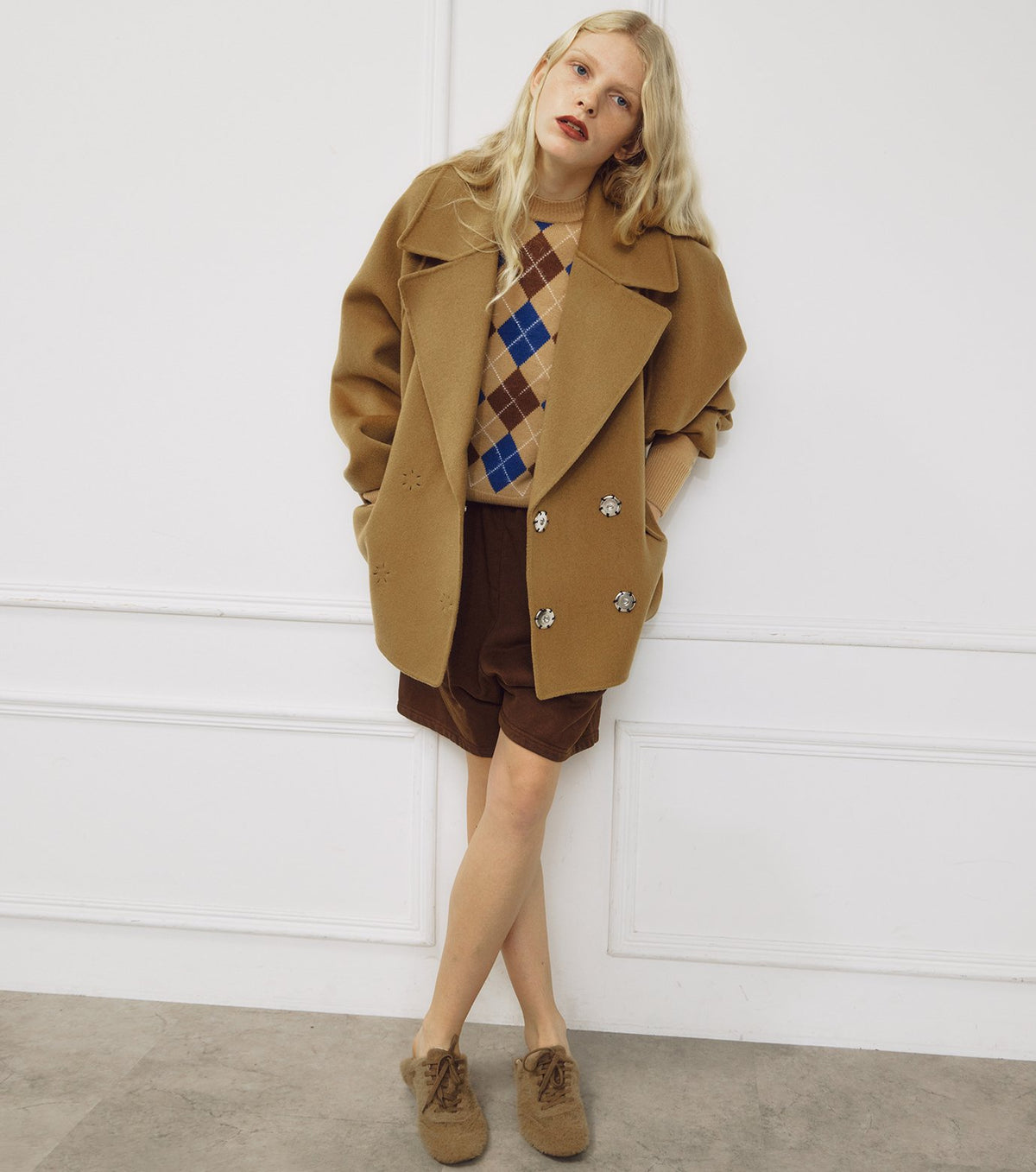 Double-Face Cropped Peacoat