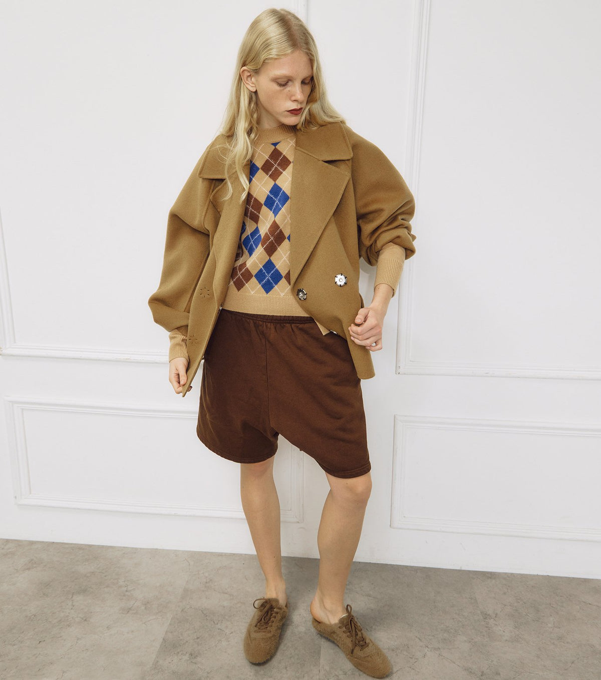 Double-Face Cropped Peacoat