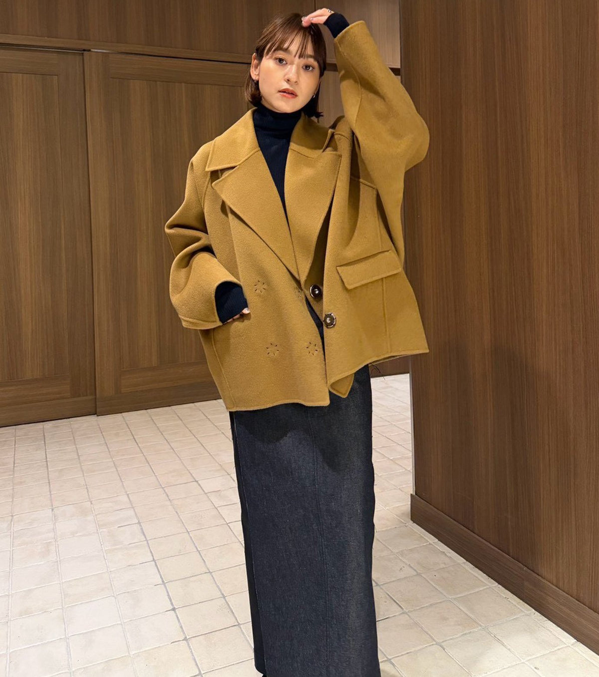 Double-Face Cropped Peacoat