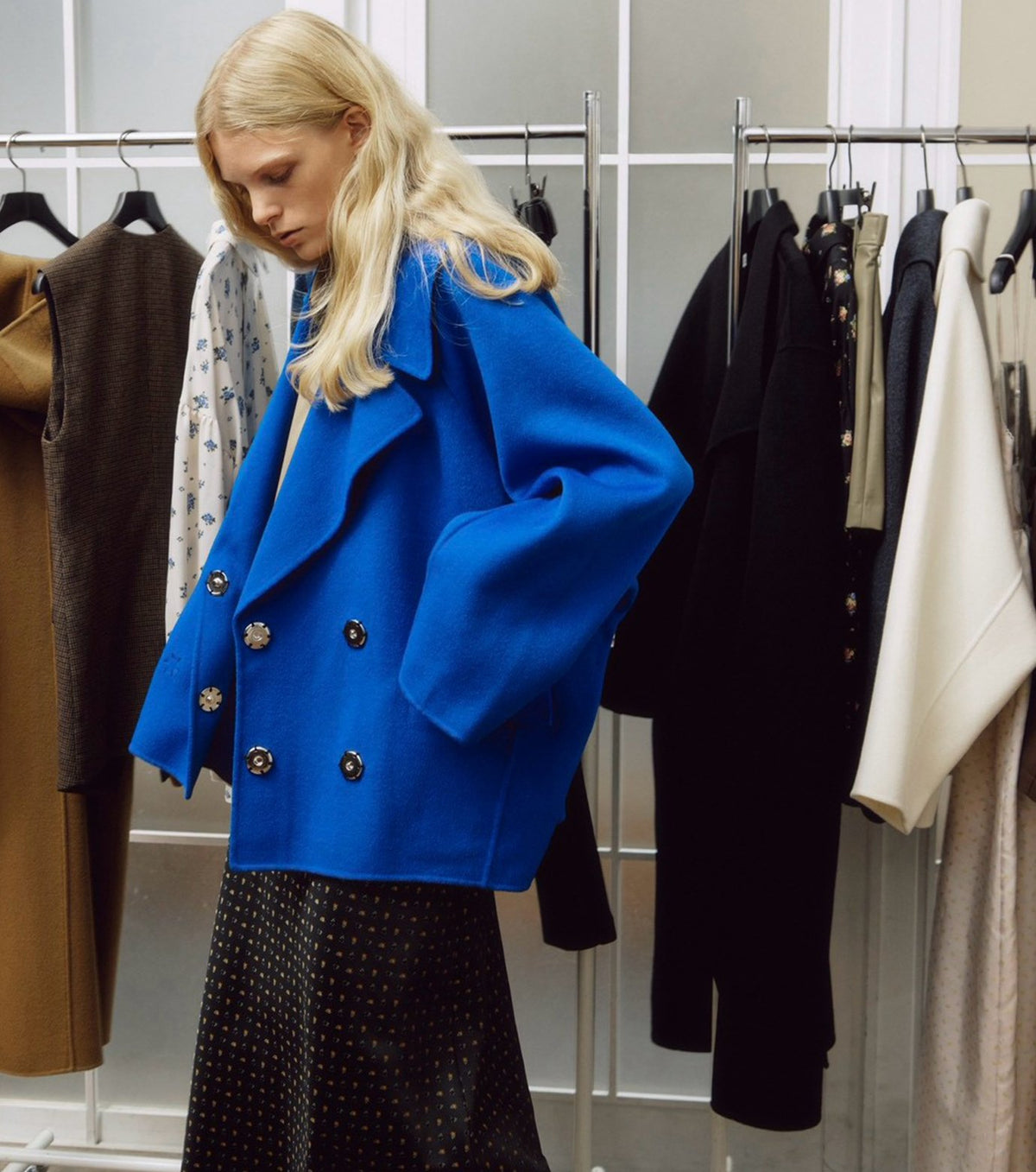 Double-Face Cropped Peacoat