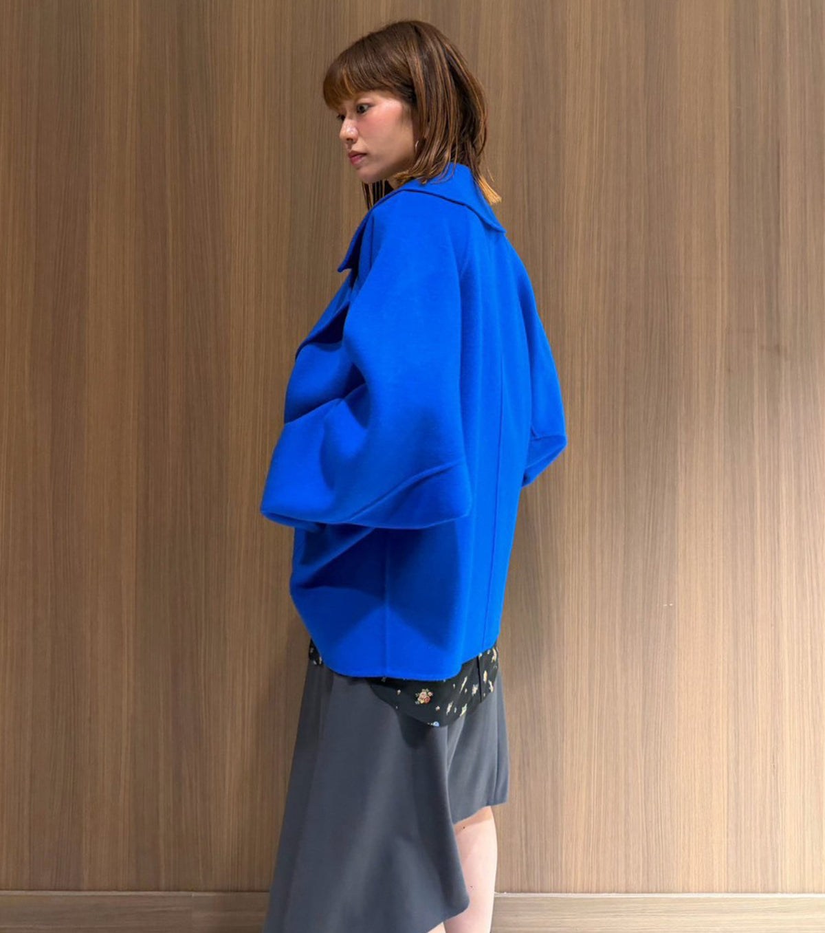 Double-Face Cropped Peacoat