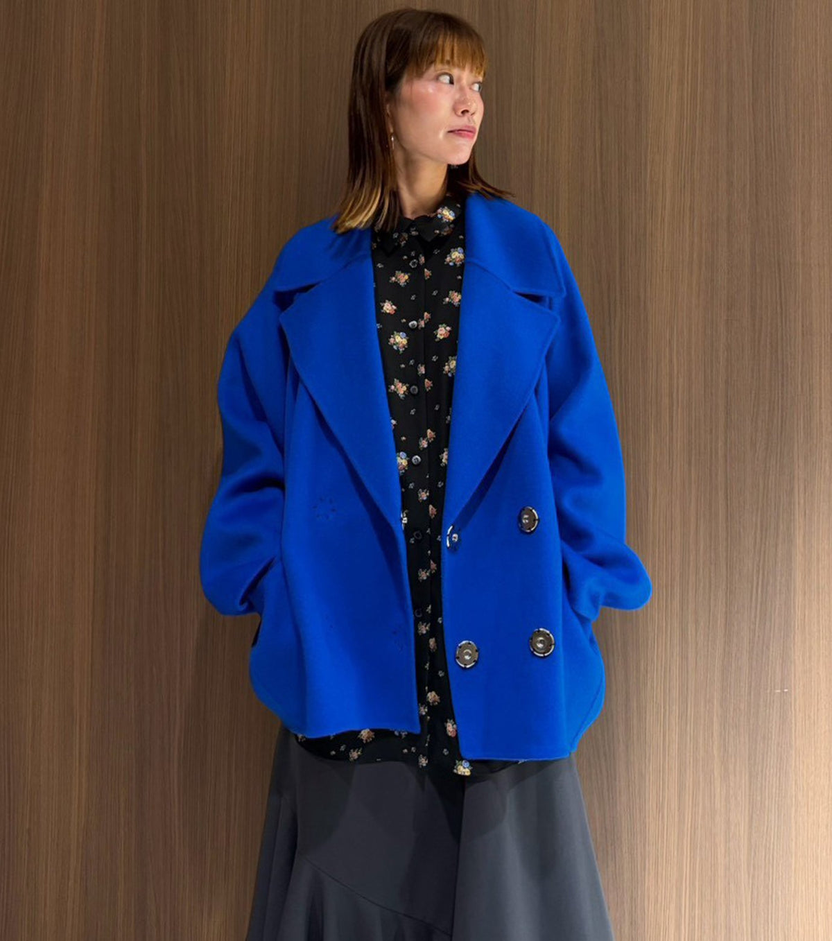 Double-Face Cropped Peacoat
