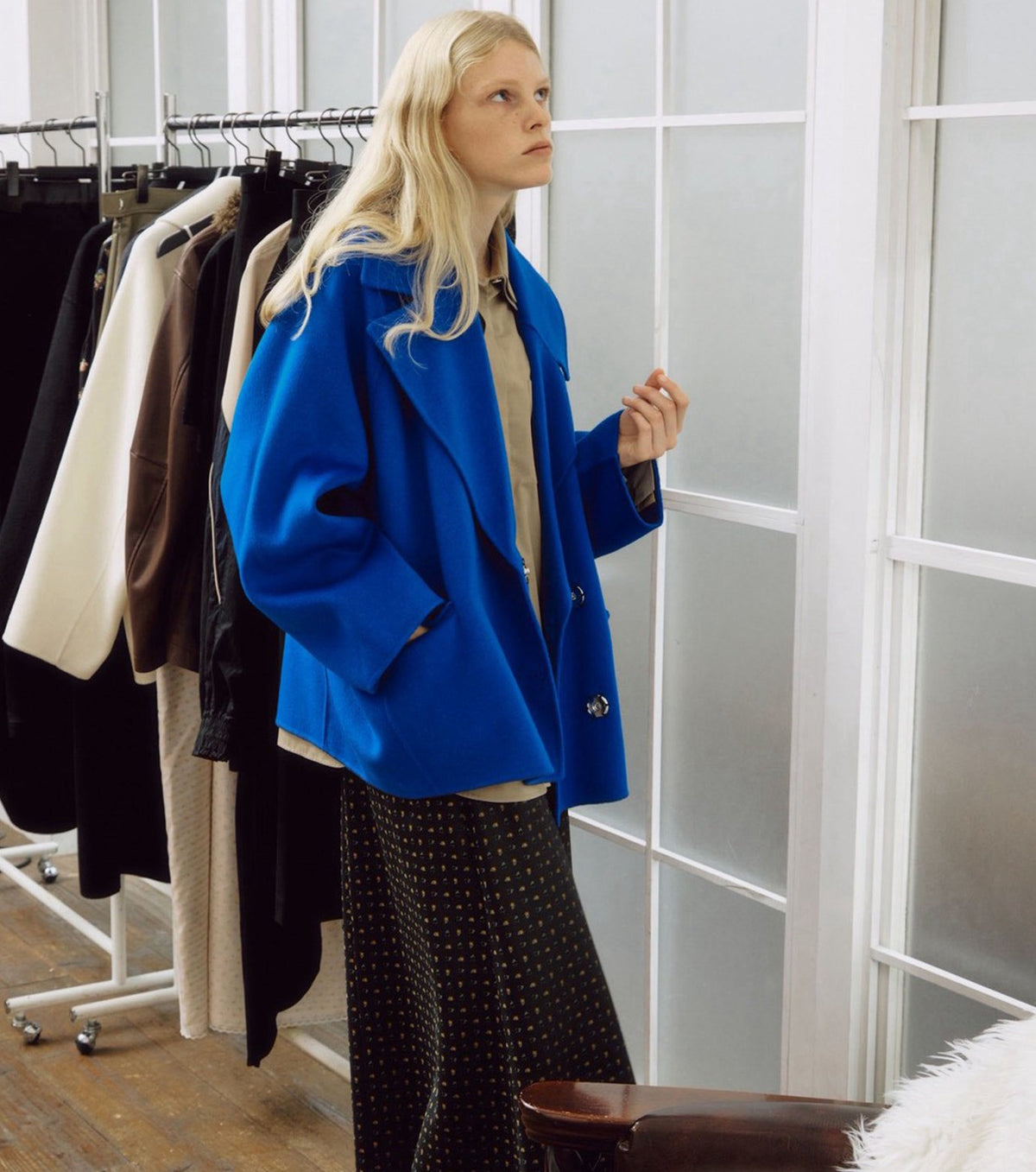 Double-Face Cropped Peacoat