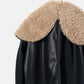 Faux Leather Shearling Collar Jacket