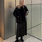 Faux Leather Shearling Collar Jacket