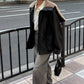 Faux Leather Shearling Collar Jacket