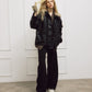 Faux Leather Shearling Collar Jacket