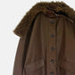 Faux Leather Shearling Collar Jacket