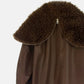 Faux Leather Shearling Collar Jacket