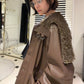 Faux Leather Shearling Collar Jacket