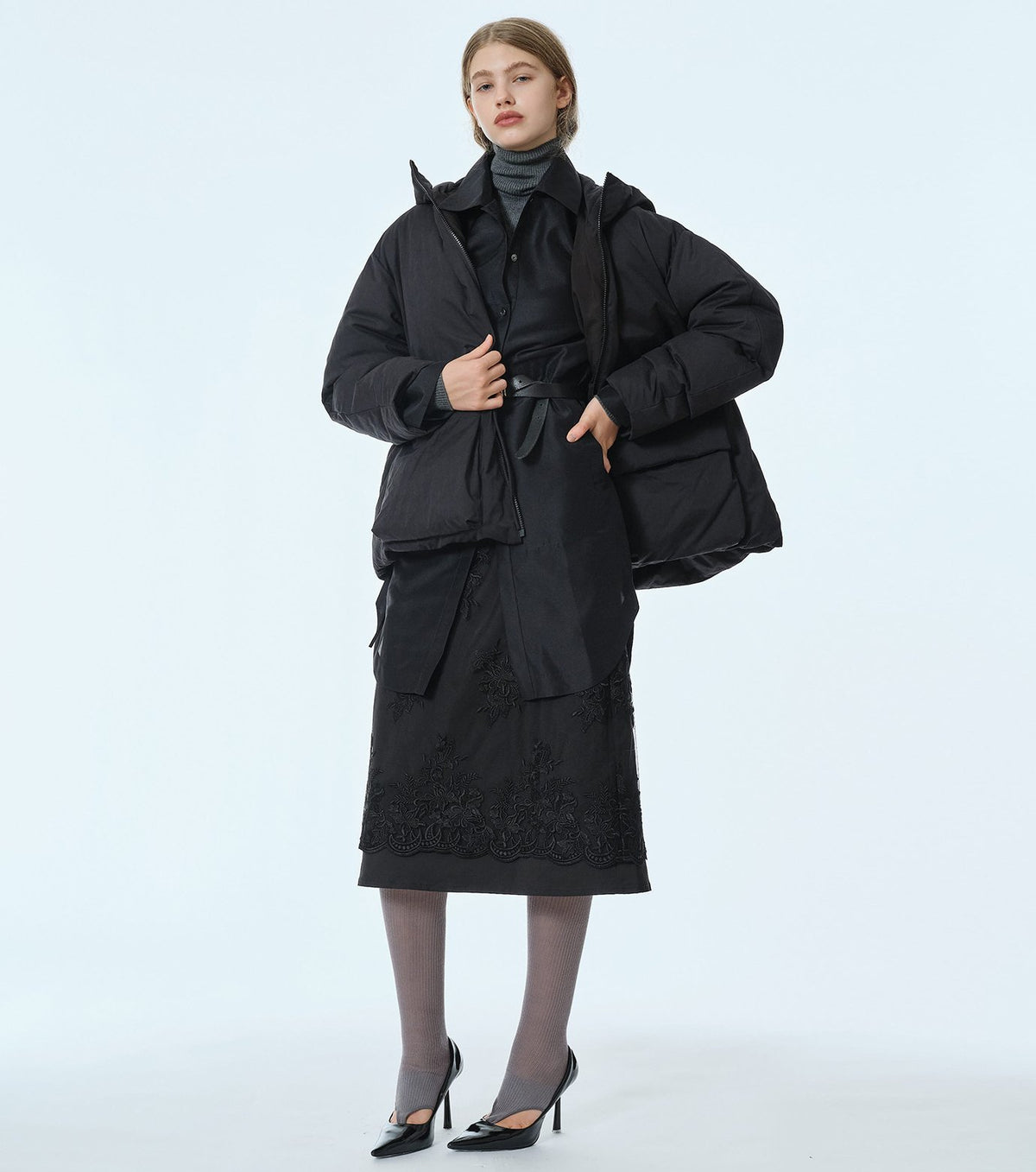 Brushed Taffeta Down Jacket